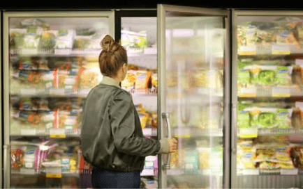 freezer in a supermarket