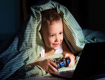 child undercover playing a game