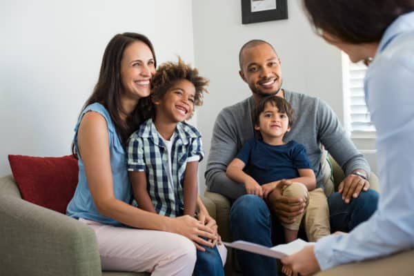 Family meeting with a professional