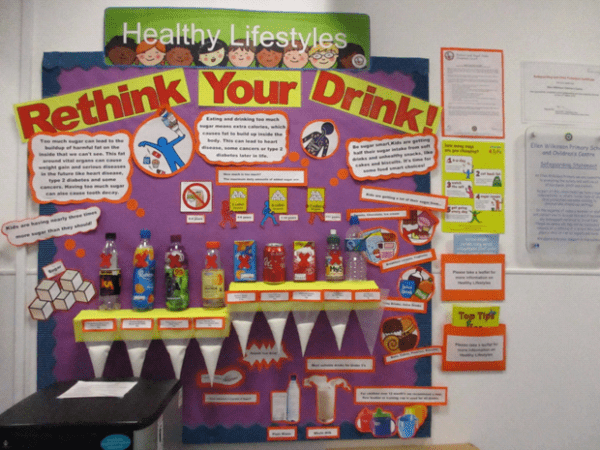 Drinks Display Board in a nursery