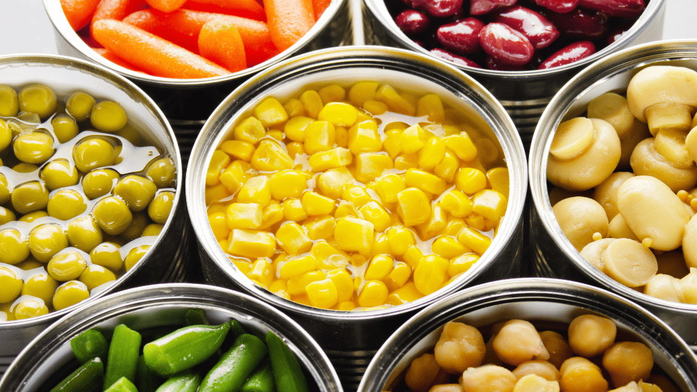 Tinned vegetables and pulses