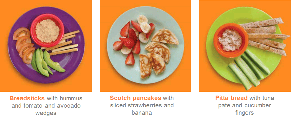 Starchy Snack Ideas- breadsticks, scotch pancakes and pitta bread