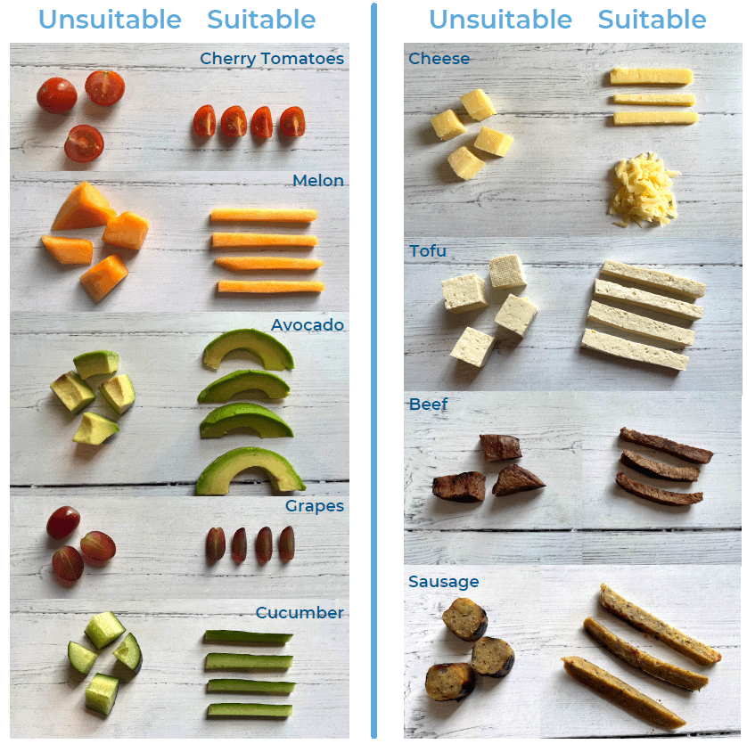 suitable and unsuitable finger foods examples