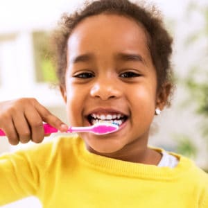 Brushing teeth - oral health promotion