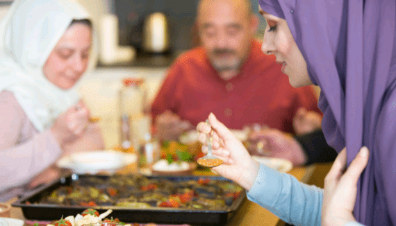 Family eating during Ramadan