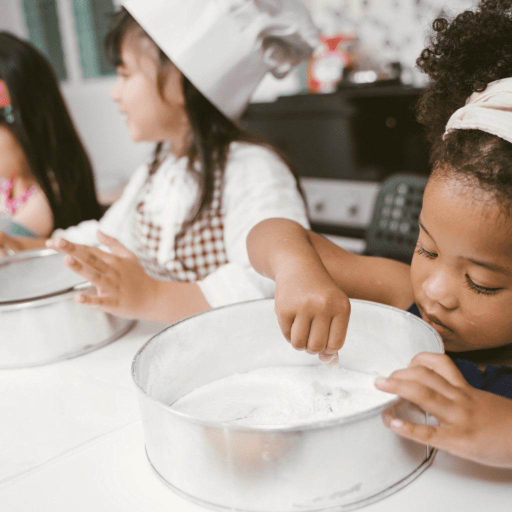 Children in a cooking class